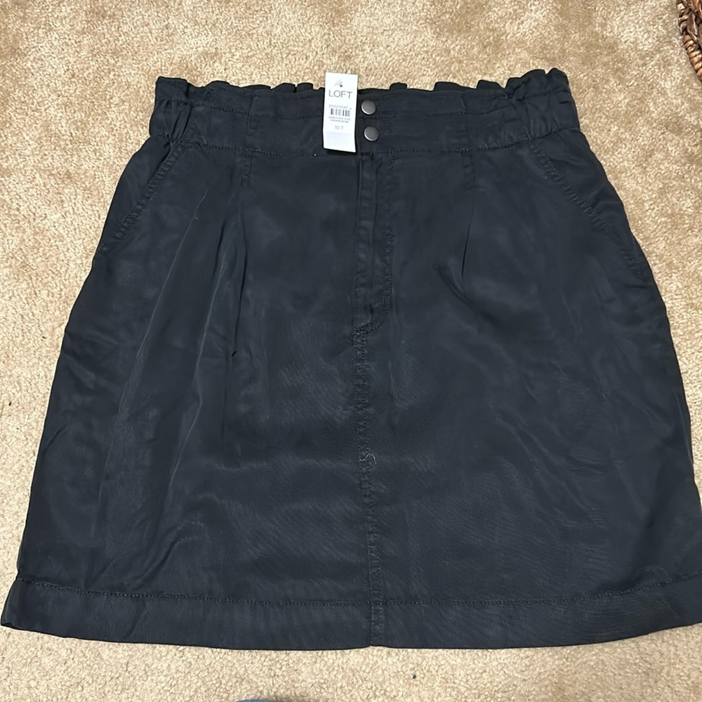 LOFT paper bag style black skirt - NWT